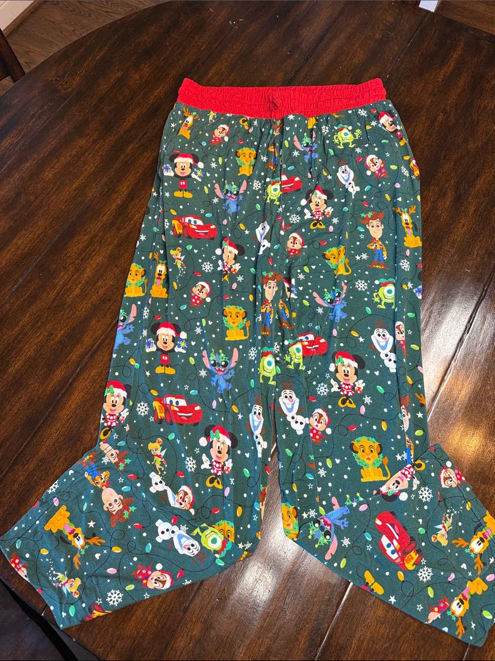 Little Sleepies Green Holiday Character Men's Pajama Pants with Red Waistband